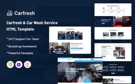 Carfresh – Araba Yıkama Hizmeti Web Sitesi Şablonu