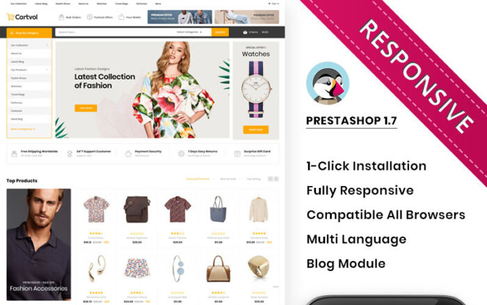 Cartvol - Mega Moda Duyarlı PrestaShop Teması