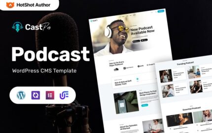 Castpro - Podcast ve FM Radyo Çok Amaçlı WordPress Elementor Teması