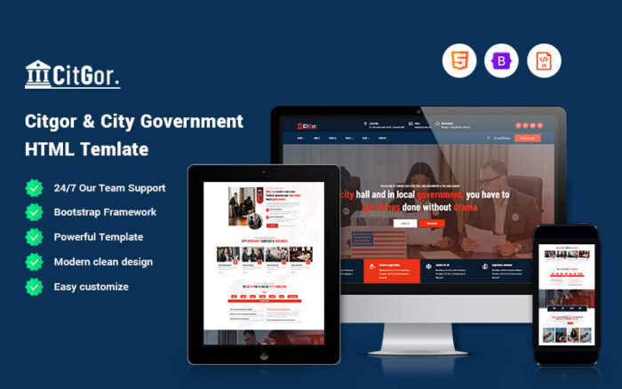Citgor - Şehir Hükümeti Web Sitesi Şablonu