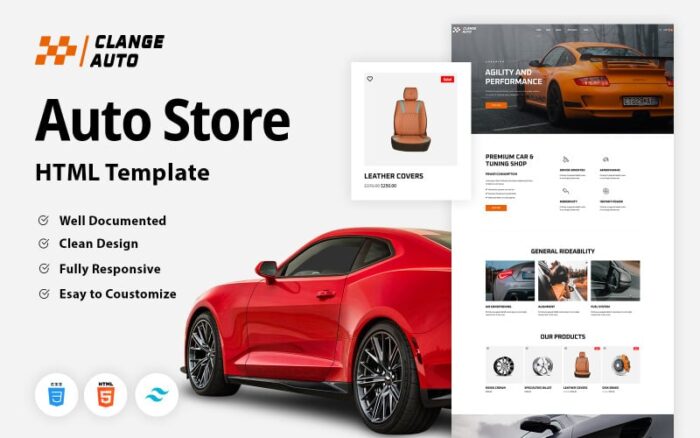 Clange Auto - Araba Parçaları Arka Rüzgar CSS Şablonu