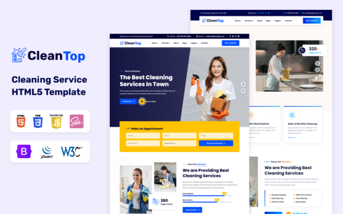 CleanTop - Temizlik Hizmeti HTML Şablonu