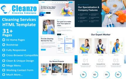 Cleanzo - Temizlik Hizmetleri HTML Web Sitesi Şablonu