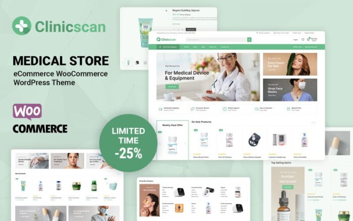 Clinicscan - Medikal ve İlaç WooCommerce Teması