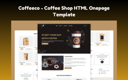 Coffeeco – Kahve Dükkanı HTML Tek Sayfa Şablonu