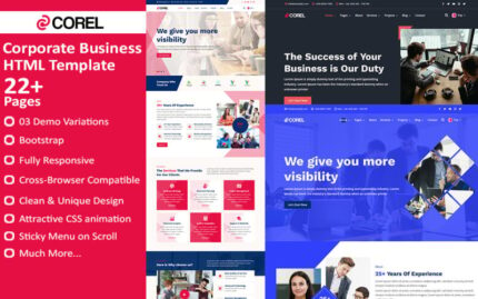 Corel - Kurumsal İşletme HTML Web Sitesi Şablonu