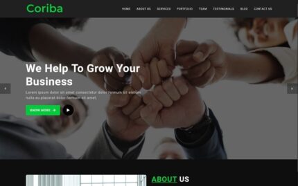 Coriba, Tek Sayfa İşletme HTML5 Şablonudur