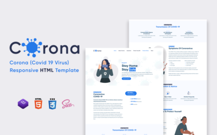 Corona - Covid 19 Duyarlı HTML Şablonu