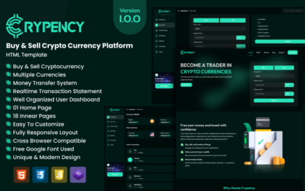 Crypency - Kripto Para Birimi Al & Sat Platformu HTML Şablonu