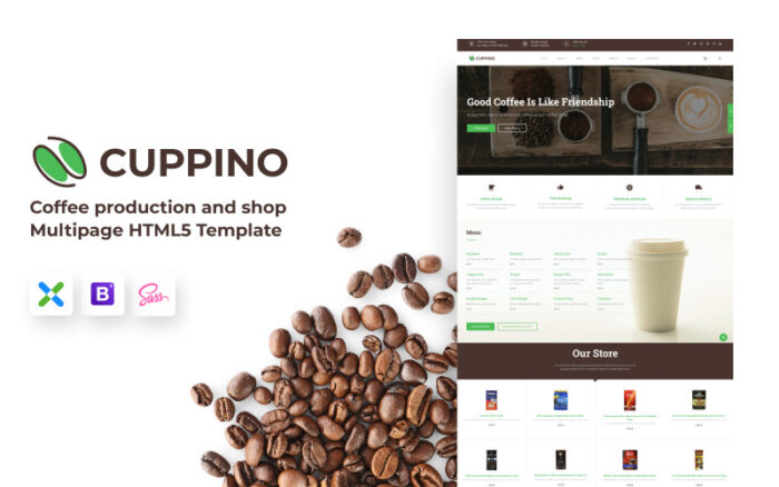 Cuppino - Coffee Shop HTML5 Web Sitesi Şablonu