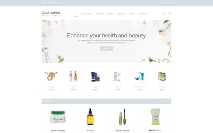 Curesse - Spa Cosmetics Store Shopify Teması