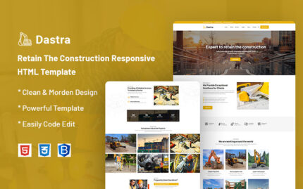 Dastra – İnşaat Duyarlı Web Sitesi Şablonunu Koruyun