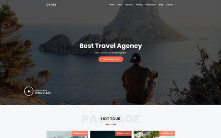 Delite - Seyahat Acentası HTML Açılış Sayfası Şablonu