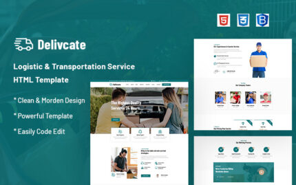Delivcate – Lojistik ve Taşımacılık Hizmeti Web Sitesi Şablonu