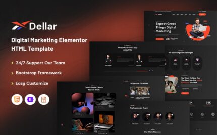 Dellar – Dijital Pazarlama HTML5 Web Sitesi Şablonu