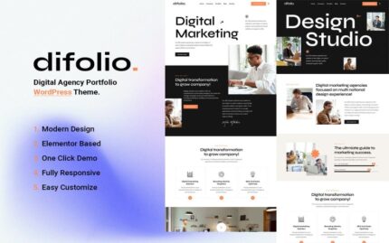 Difolio - Dijital Ajans Yaratıcı Portföy WordPress Teması