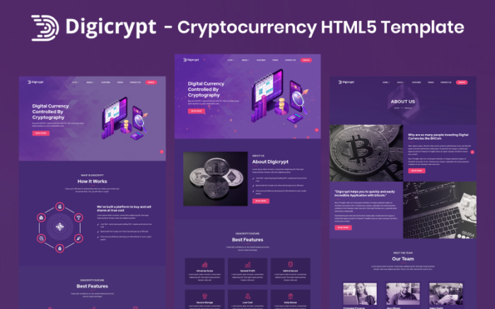 Digicrypt - Kripto Para Birimi HTML5 Şablonu