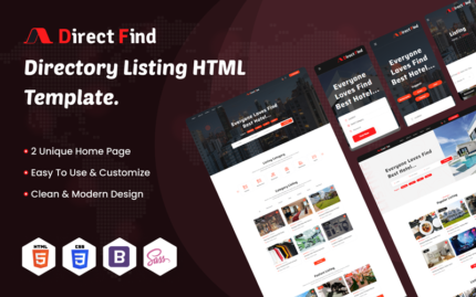 DirectFind - Dizin Listeleme HTML5 Web Sitesi Şablonu