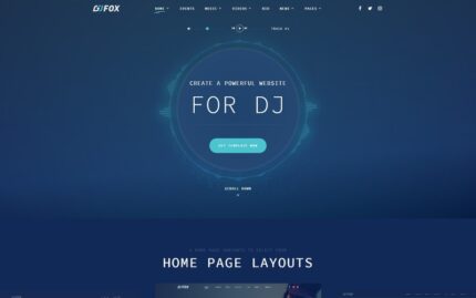 DJ FOX - DJ Çok Sayfalı Yaratıcı Önyükleme HTML Web Sitesi Şablonu