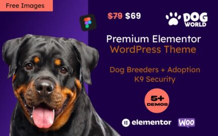 Dogworld - Köpek Yetiştiricileri, K9 ve Evlat Edinme WordPress Elementor Teması