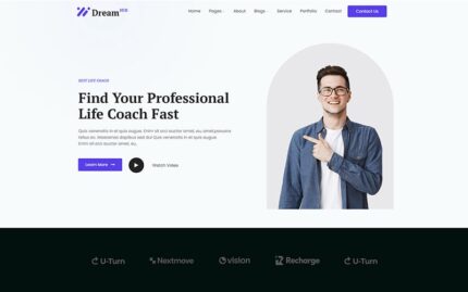 DreamHub Life Coach & Speaker Elementor WordPress Teması