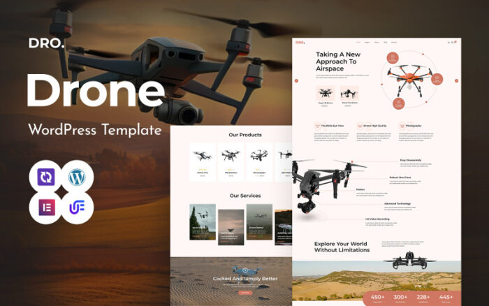 Dron - Drone Startup And Copter Çok Amaçlı WordPress Elementor Teması