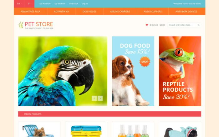 Duyarlı Pet Shop Magento Teması