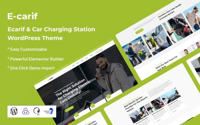 Ecarif - Araç Şarj İstasyonu WordPress Teması
