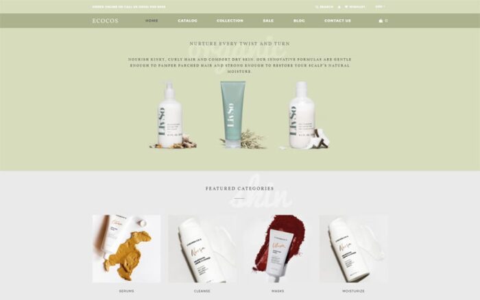 Ecocos - Cosmetics Store e-Ticaret Modern Shopify Teması