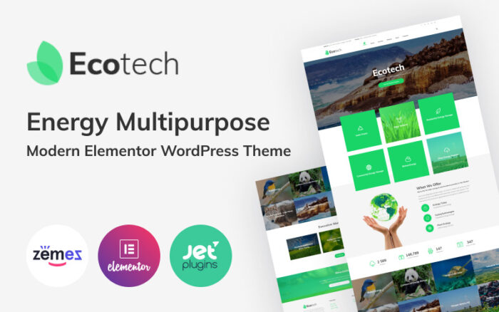 Ecotech – Enerji Çok Amaçlı Modern Elementor WordPress Teması