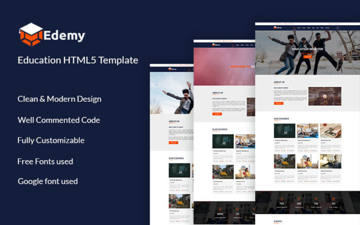 Edemy - Eğitim HTML5 Web Sitesi Şablonu