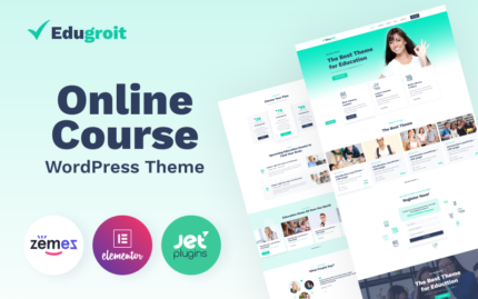 Edugroit - Çevrimiçi Kurs Web Sitesi Şablonu WordPress Teması