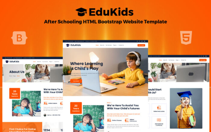 EduKids - Okul Sonrası HTML Önyükleme Web Sitesi Şablonu