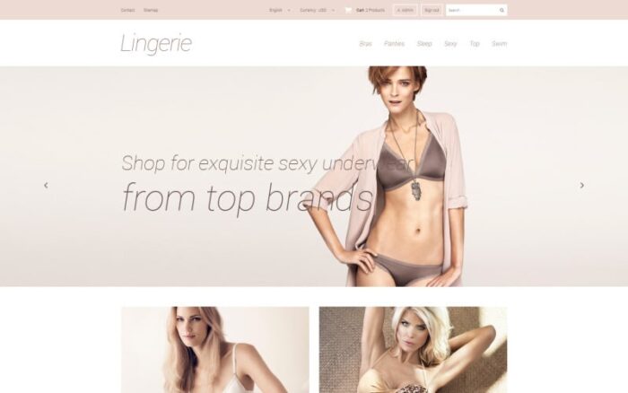 Elegant Lingerie PrestaShop Teması