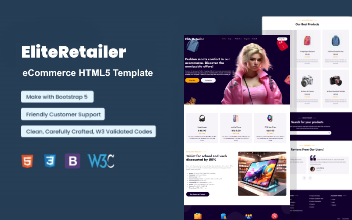 EliteRetailer - e-Ticaret HTML5 Şablonu