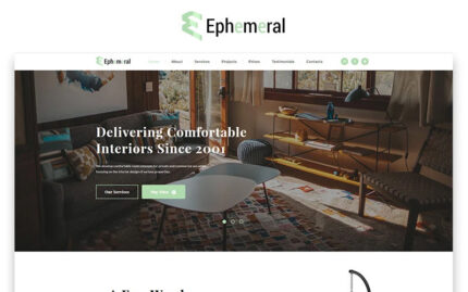 Ephemeral - İç Tasarım Ajansı HTML Açılış Sayfası Şablonu