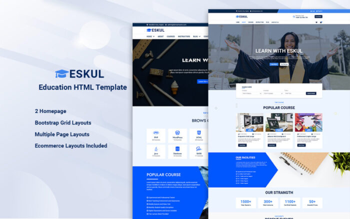 Eskul - Eğitim HTML Web Sitesi