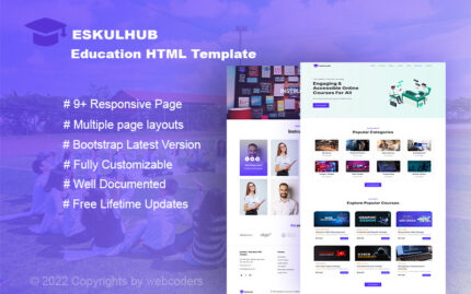 Eskulhub - Eğitim HTML5 Web sitesi şablonu