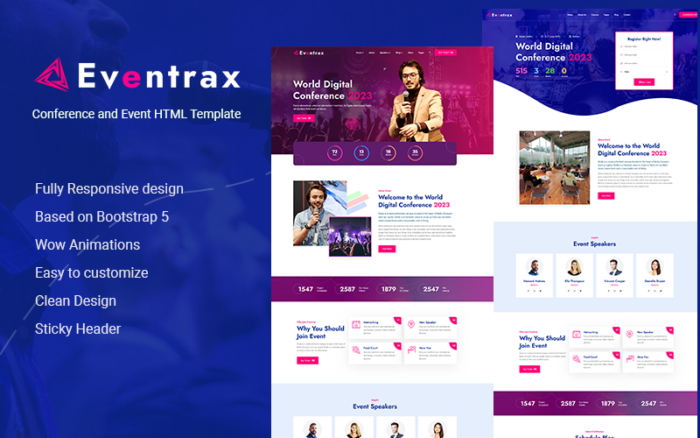 Eventrax - Konferans ve Etkinlik HTML Şablonu