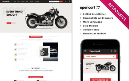 Excelfuel - Duyarlı Otomobil Mağazası Opencart Teması