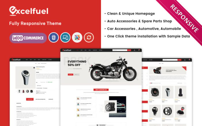 Excelfuel - Duyarlı Otomobil Mağazası WooCommerce Teması