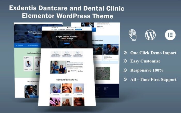 Exdentis Dantcare ve Diş Kliniği Elementor WordPress Teması