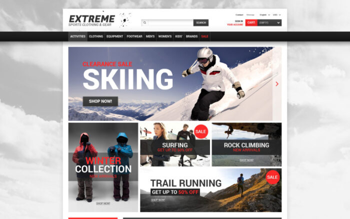 Extreme Sports Gear PrestaShop Teması