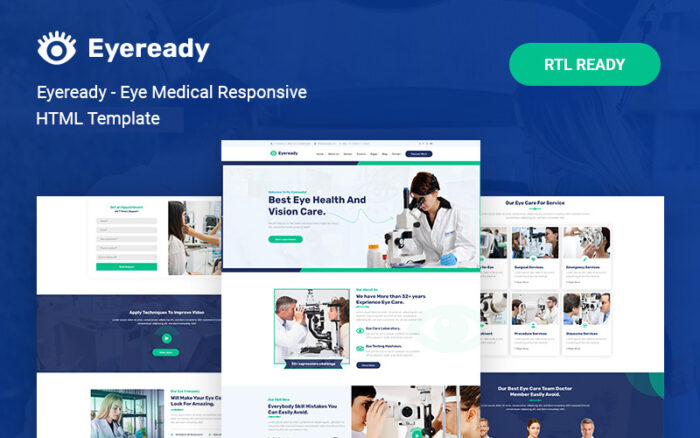 Eyeready - Eye Medical Duyarlı Web Sitesi Şablonu