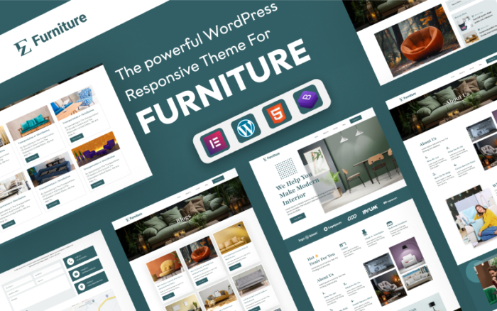 EZ Furniture – İç Tasarım ve Mobilya Mağazaları için Şık WordPress Teması