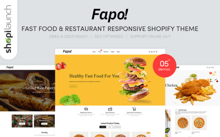 Fapo - Fast Food & Restaurant Responsive Shopify Teması