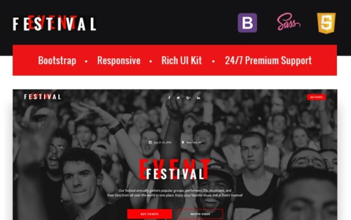 Festival Etkinliği - Duyarlı HTML5 Açılış Sayfası Şablonu