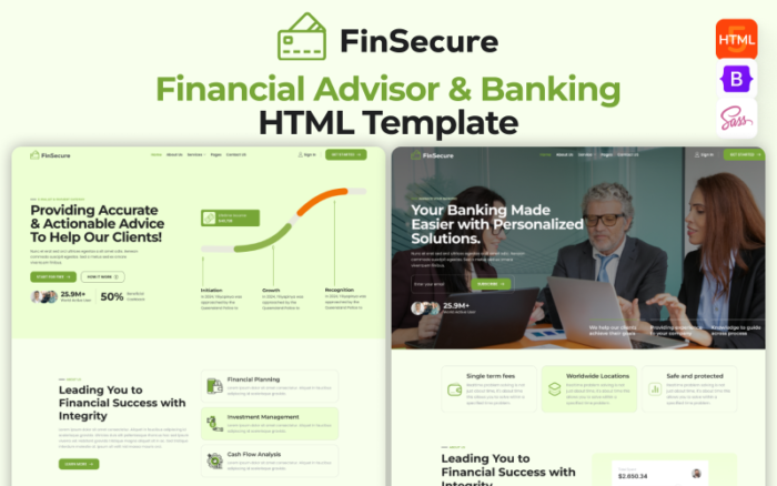 Finsecure - Finans Danışmanı, İş Danışmanlığı ve Yatırım Yönetimi HTML Şablonu