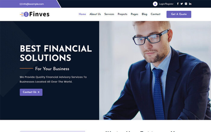 Finves - Financial Advisor Responsive HTML Web Sitesi Şablonu