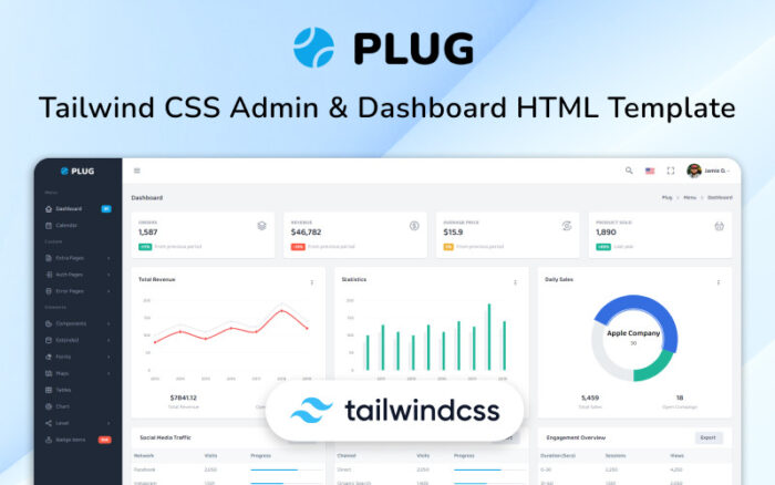 Fiş - Tailwind CSS Yönetici ve Kontrol Paneli Şablonu